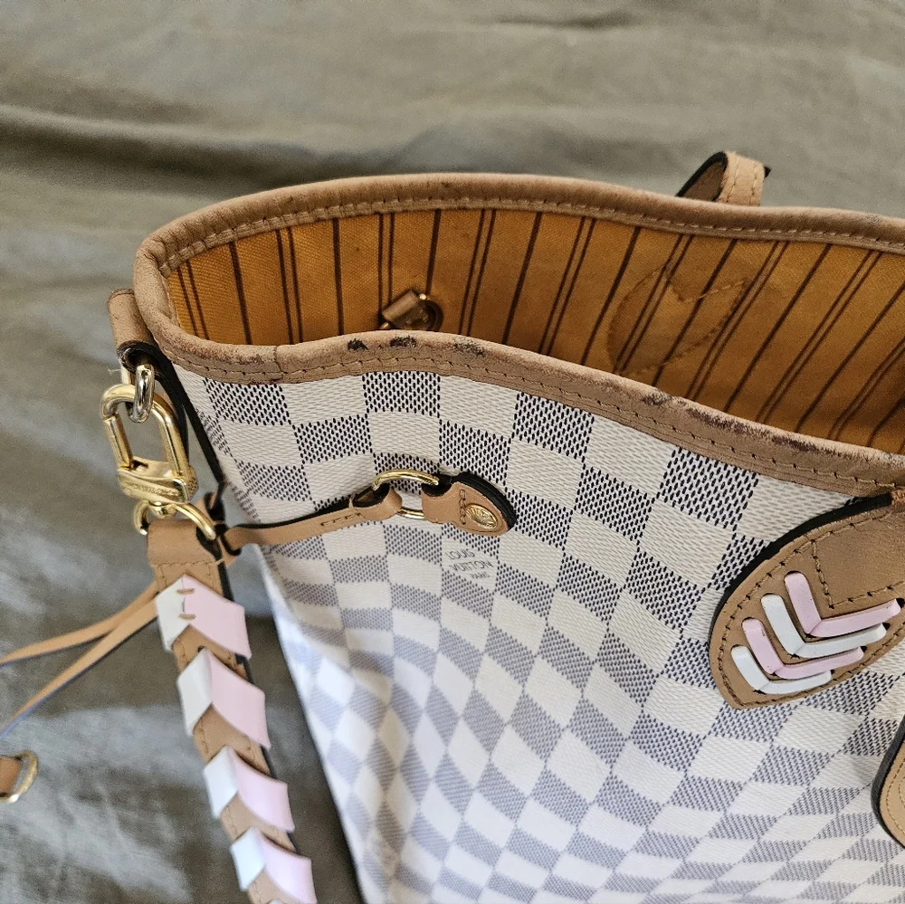Damier Azur Braided Neverfull MM - Picture 4 of 13